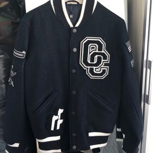 Opening ceremony varsity wool jacket